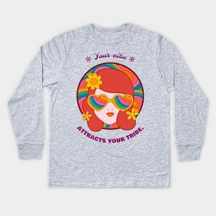 Your Vibe Attracts Your Tribe Kids Long Sleeve T-Shirt